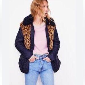 Boden. Chester Quilted Borg Coat.